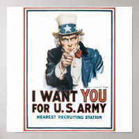 Tio Sam Poster, América. Eu quero você para os EUA