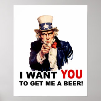 Poster Tio Sam quer que me traga uma cerveja