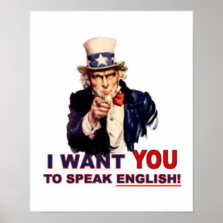 Poster Tio Sam quer que você fale inglês