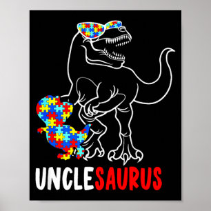 Poster Tio-sauro T Rex Dinossauro Conscientização do Auti