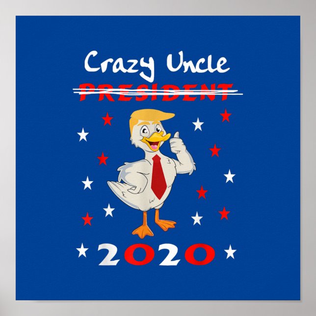 Poster Tio Tio Trump Duck 2020 Engraçado (Frente)