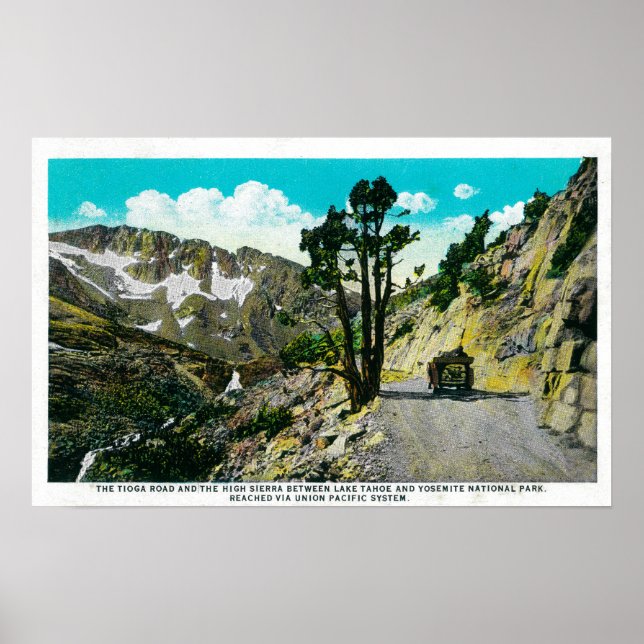 Poster Tioga Road High Sierra entre Tahoe e Yosemit (Frente)