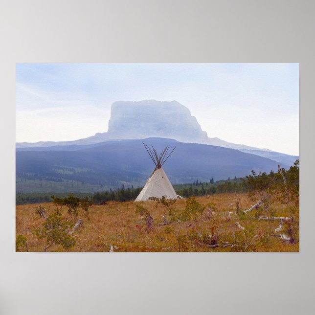 Poster Tipi, Chief Mountain, Parque Nacional Glacier Mont (Frente)