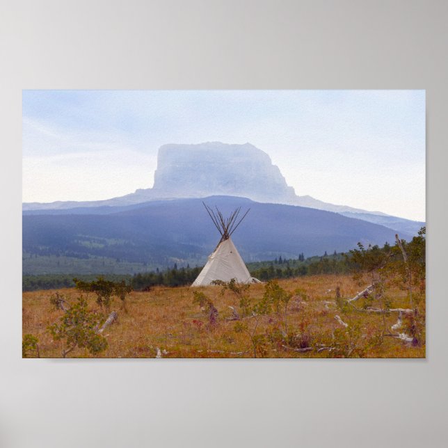 Poster Tipi, Montanha Chefe, Glacier National Park Montan (Frente)