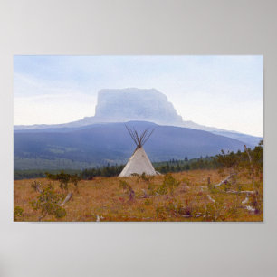 Poster Tipi, montanha principal, parque nacional Montana