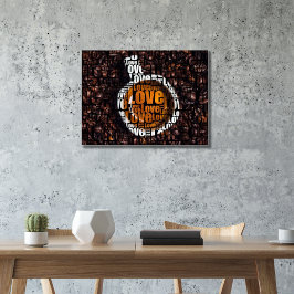 Poster Típica De Amor Com Imagem Personalizada Do Café