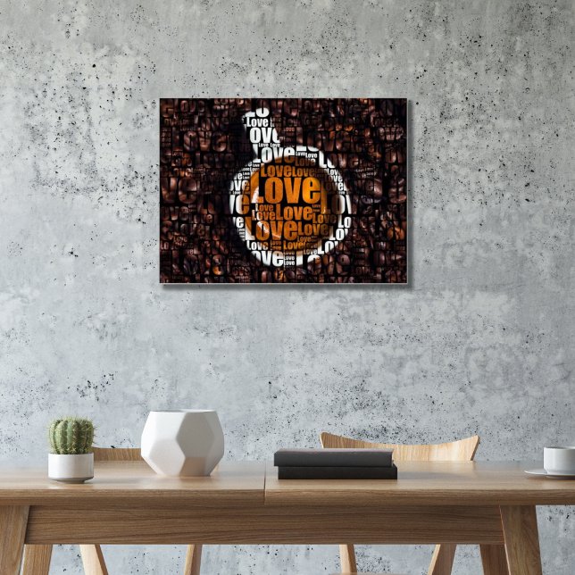 Poster Típica De Amor Com Imagem Personalizada Do Café (Cup Of Coffee Custom Image Love Typography Poster)