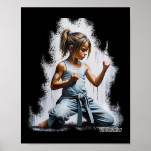 Poster Tipo 1 Diabetes Karate Warrior Girl Veste Cgm E