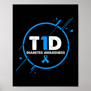 Poster Tipo 1 Sensibilização para a diabetes Vintage Pai