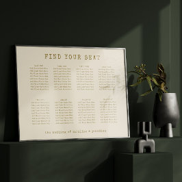 Poster Tipo de Letra Ochre de Máquina do Gráfico de Senta