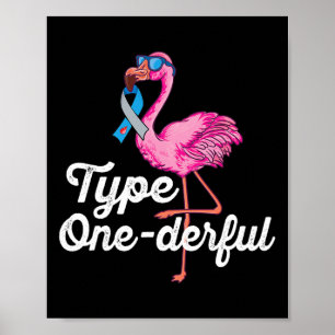 Poster Tipo Lindinho flamingo Tipo 1 Diabetes Conhecido