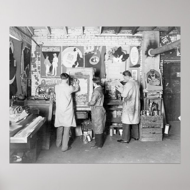 Pôster Tipografia, 1921. Foto Antiga (Frente)