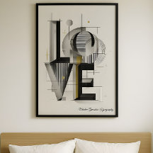 Tipografia Abstrata de Amor Geométrico Moderno