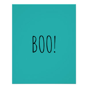 Pôster Tipografia assustadora de boo Halloween engraçado