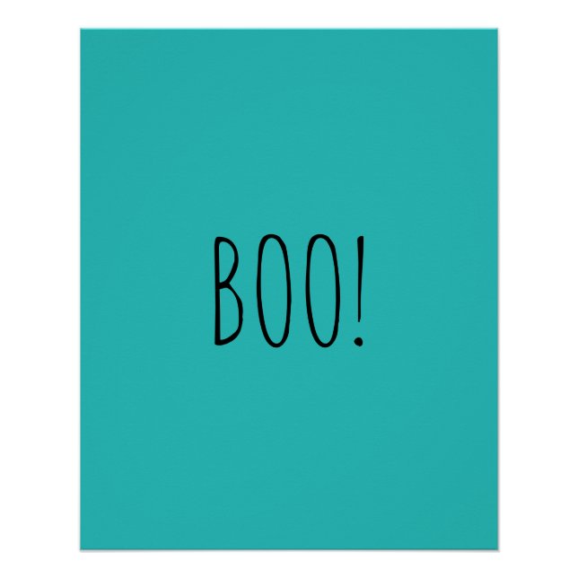 Pôster Tipografia assustadora de boo Halloween engraçado (Frente)