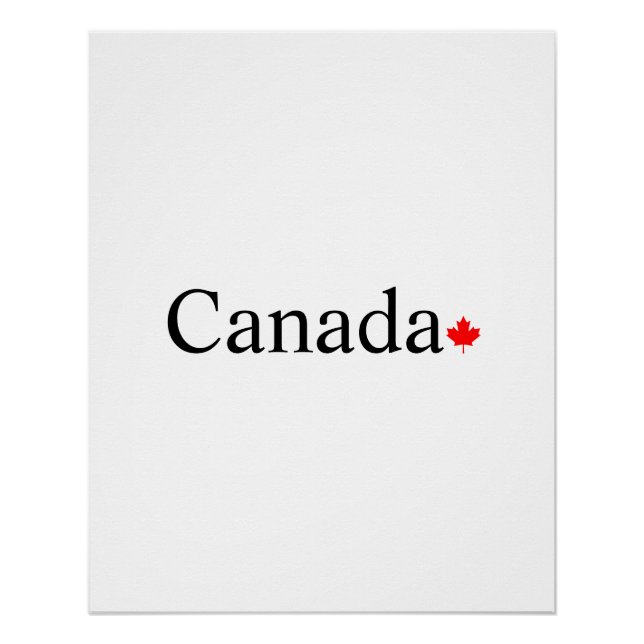 Pôster Tipografia canadiana com folha branca (Frente)