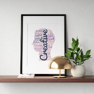 Poster Tipografia criativa em forma.