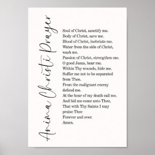 Poster Tipografia de Arte de Parede da Oração Anima Chris