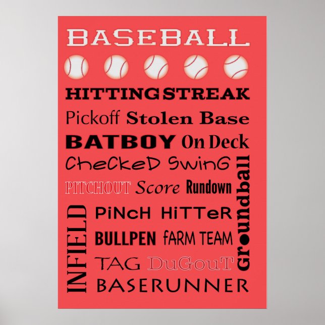 Poster tipografia de BEISBOL (Frente)