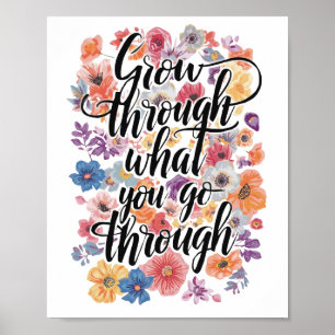 Poster Tipografia de Crescimento Positivo e Motivação