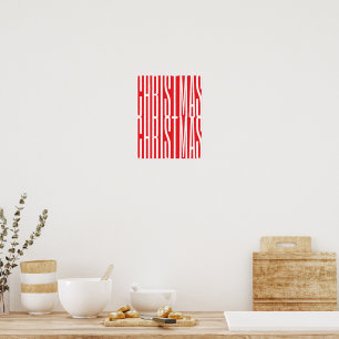 Poster Tipografia de decoração legal de design vermelha d