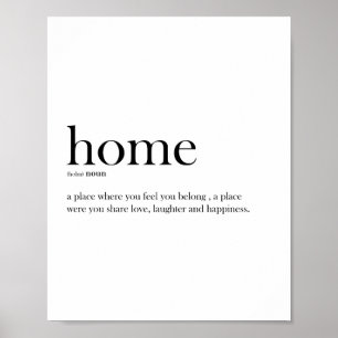 Poster Tipografia de definição de casa