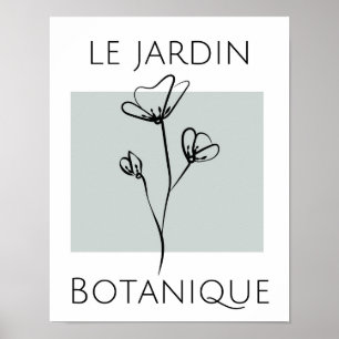 Poster Tipografia de Flor Minimalista Verde