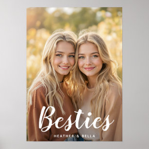 Poster Tipografia de Foto Personalizada Melhor Amiga