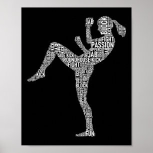 Poster Tipografia de Kickboxer - Kickboxing Artes Marciai