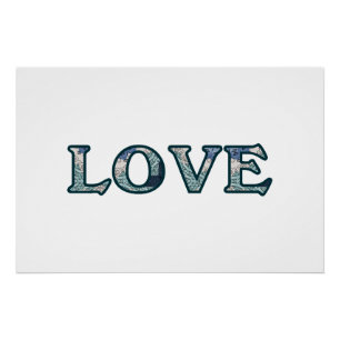 Pôster Tipografia de Mandala LOVE