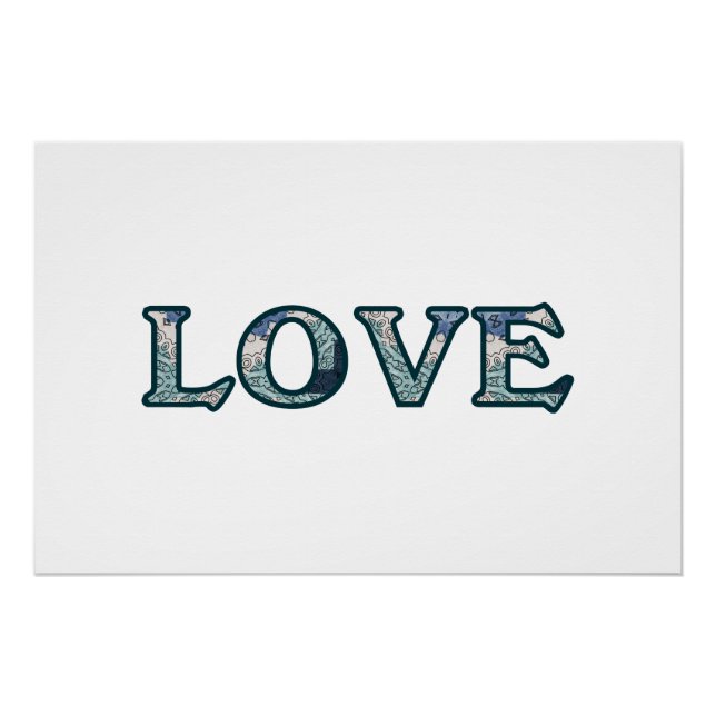 Pôster Tipografia de Mandala LOVE (Frente)