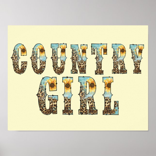 Poster Tipografia de Meninas Funky Country (Frente)