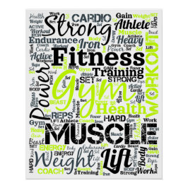 Pôster Tipografia de Motivação para Fitness Design