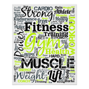 Pôster Tipografia de Motivação para Fitness Design