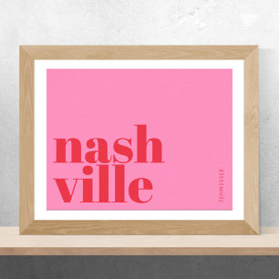 Poster Tipografia de Nashville Tennessee