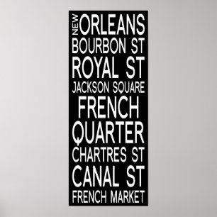 Poster Tipografia de Nova Orleães
