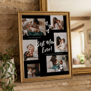 Poster Tipografia de Roteiro da Mamãe Colagem de 6 Fotos