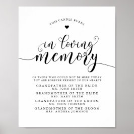 Poster Tipografia em memória de amor sinal de casamento m