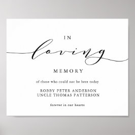 Poster Tipografia em memória de casamento sinal memorial