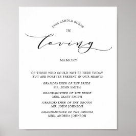 Poster Tipografia em memória de casamento sinal memorial