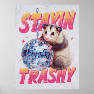 Poster Tipografia Gráfica de Gambá Disco Humorística