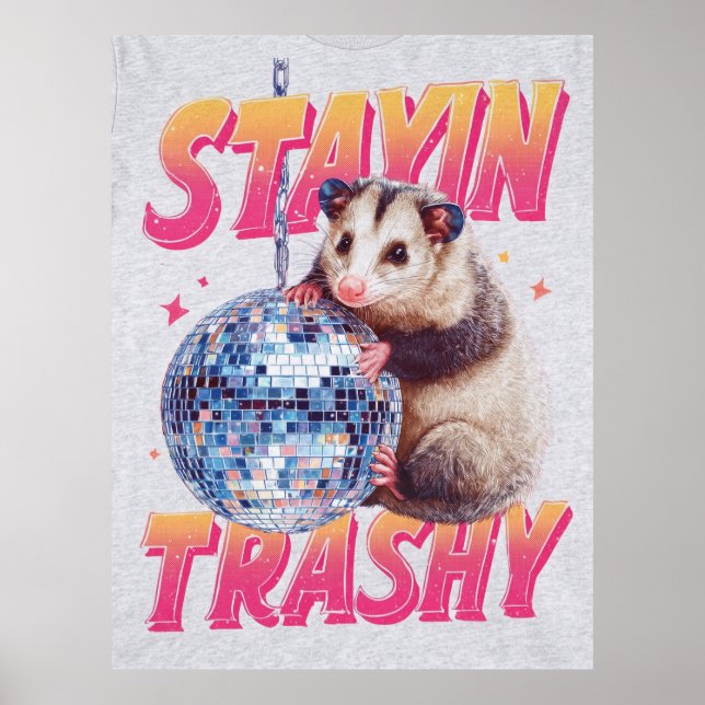 Poster Tipografia Gráfica de Gambá Disco Humorística (Frente)