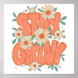 Poster Tipografia Hippie Laranja Fofa