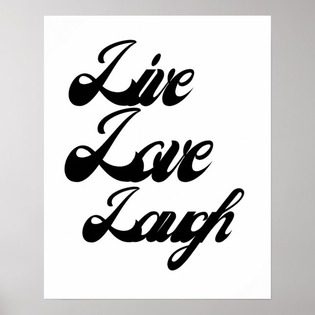 Poster Tipografia Live Love Laugh| Inspiração (Frente)