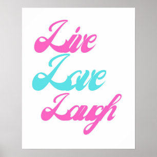 Poster Tipografia Live Love Laugh  Inspiração