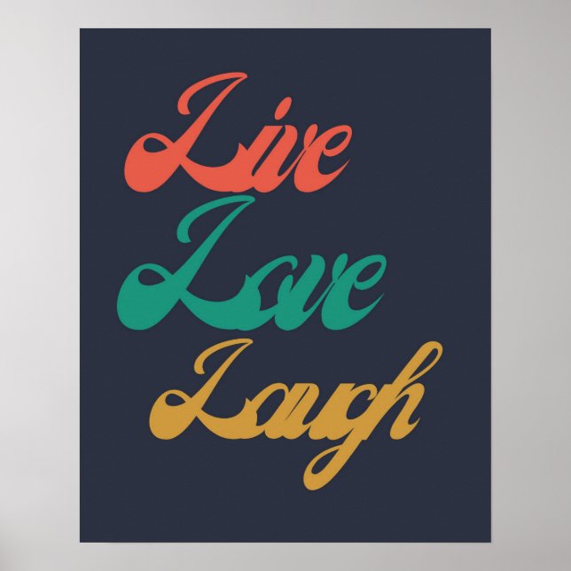 Poster Tipografia Live Love Laugh| Inspiração (Frente)