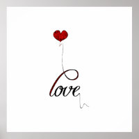 Tipografia "Love" com balão vermelho
