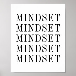 Poster Tipografia Mindset Preta E Branca