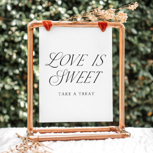 Poster Tipografia Moderna e Elegante Amor é Doce Placa