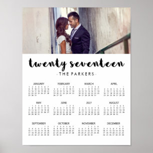 Pôster Tipografia Moderna Mínima Calendário de Fotos 2017